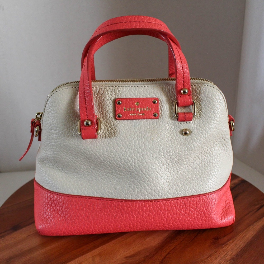 Kate Spade Satchel Purse Bag Orange Grove Court Maise Crossbody Strap *Flaw